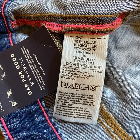 Gap Kids Skinny Sequin Flippy Emoji Jeans, Hi Bye Smiley Face NWT Size 10 - Picture 9 of 14
